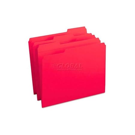 Smead Smead File Folders, 1/3 Cut, Reinforced Top Tab, Letter, Red, 100/Box 12734